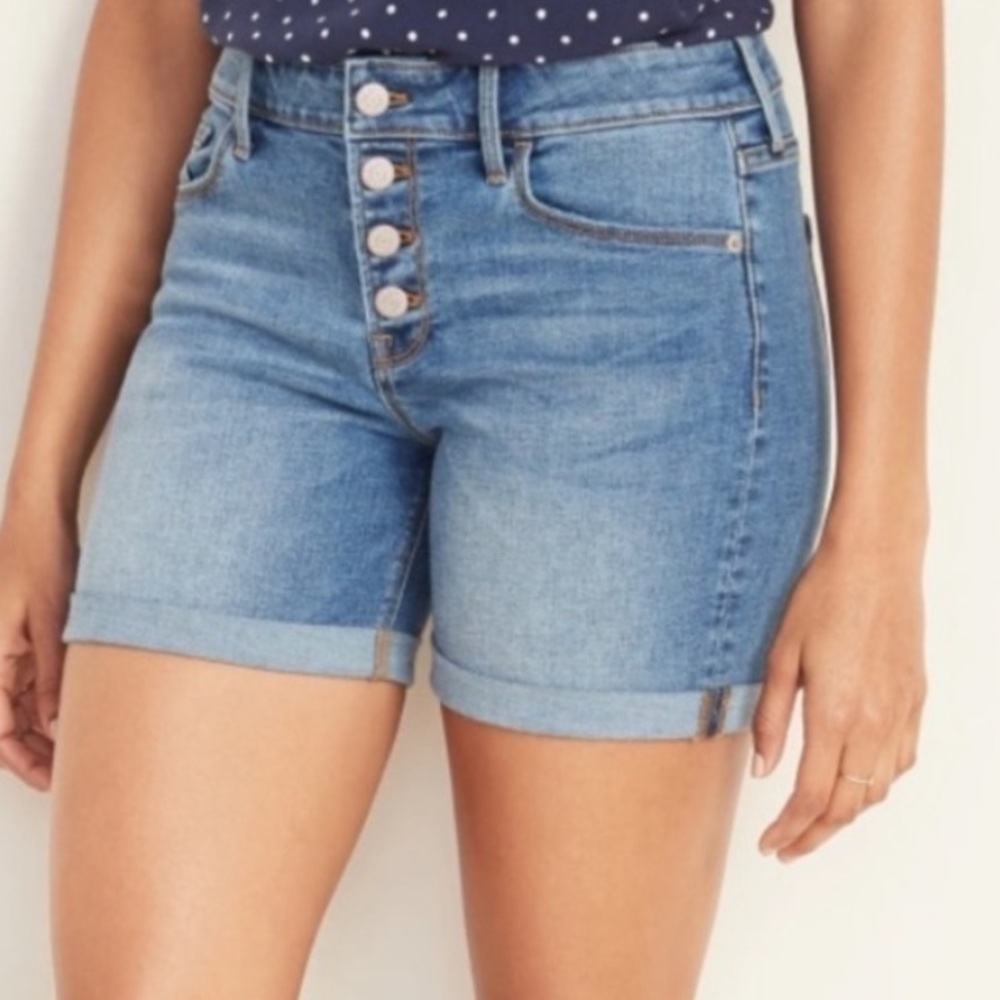 Old Navy Button‎ Fly Rolled Hem Denim Shorts